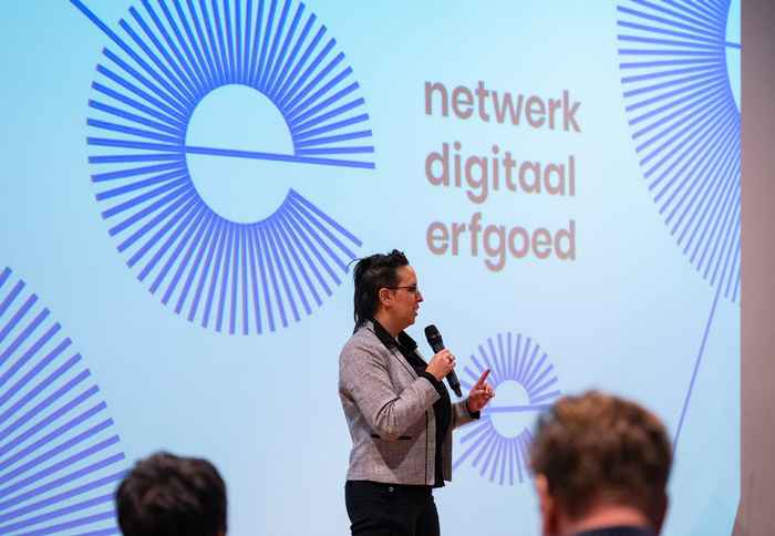 Marjolein Beumer, sectorhoofd Digitale Diensten en initiator van de bijeenkomst Maand van het Digitaal Erfgoed